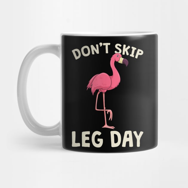 Pink Flamingo WorkouTShirt Don't Skip Leg Day Gym Fitness by klausgaiser